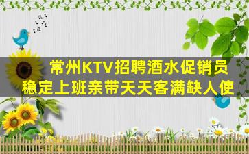 常州KTV招聘酒水促销员稳定上班亲带天天客满缺人使